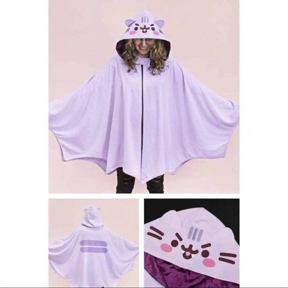 PUSHEEN Hooded Cape One Size Vampurr Lavender Kawaii Fleece Costume  2022 NEW